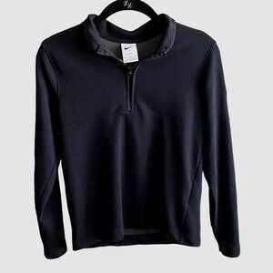 Nike Dri-Fit Youth Pullover 1/4 Zip Knit Shirt-Black-Size M-GUC